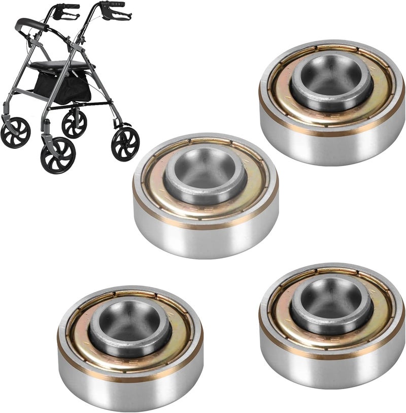 stufool 4 pcs Walker Wheel Bearing, Wheelchair Bearings, Universal Wheel Bearings for Wheelchair Rollator Transport Chairs, ID8.0*OD22*T9mm, Compatible with 8.0MM (5/16") Wheel axles,STDS1011 - Image 1